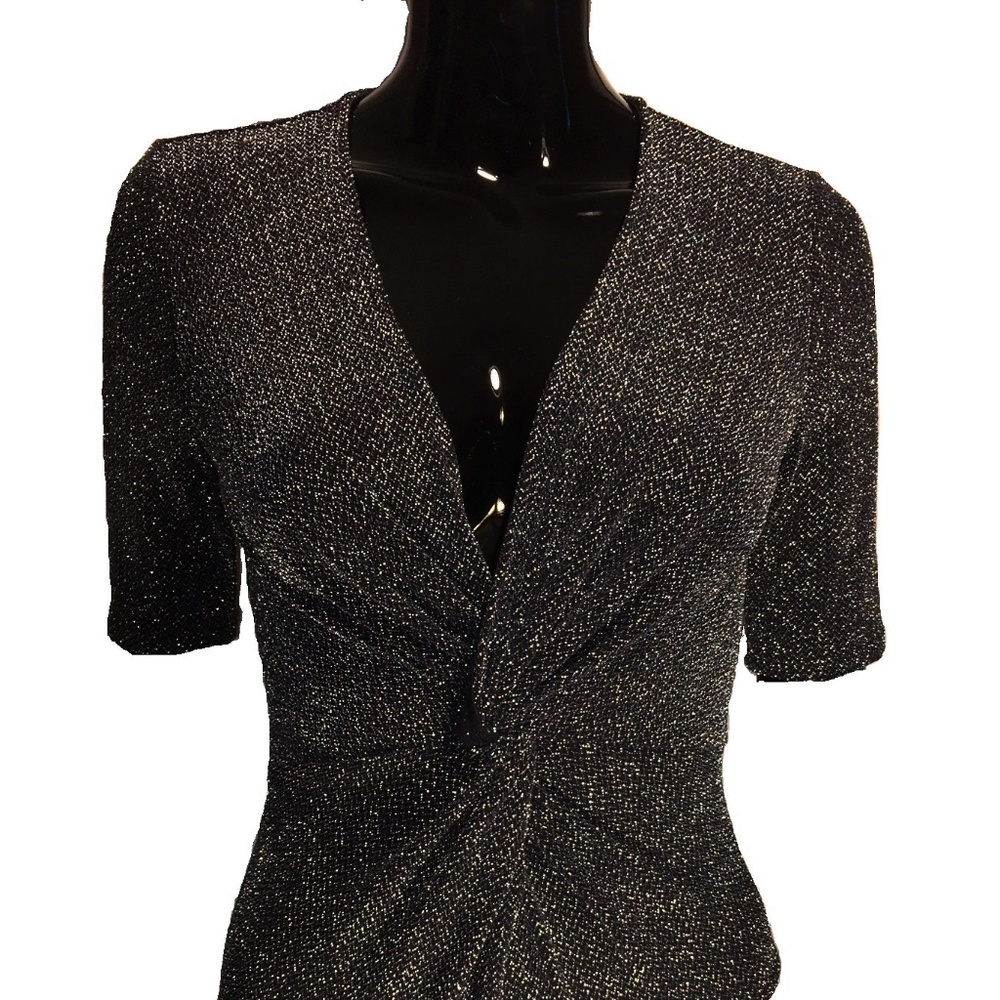 Grey Metallic Bodysuit Top